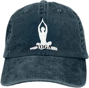 Namaste Yoga Graphic Sports Denim Cap Adjustable Unisex Plain Baseball Cowboy Snapback Hat