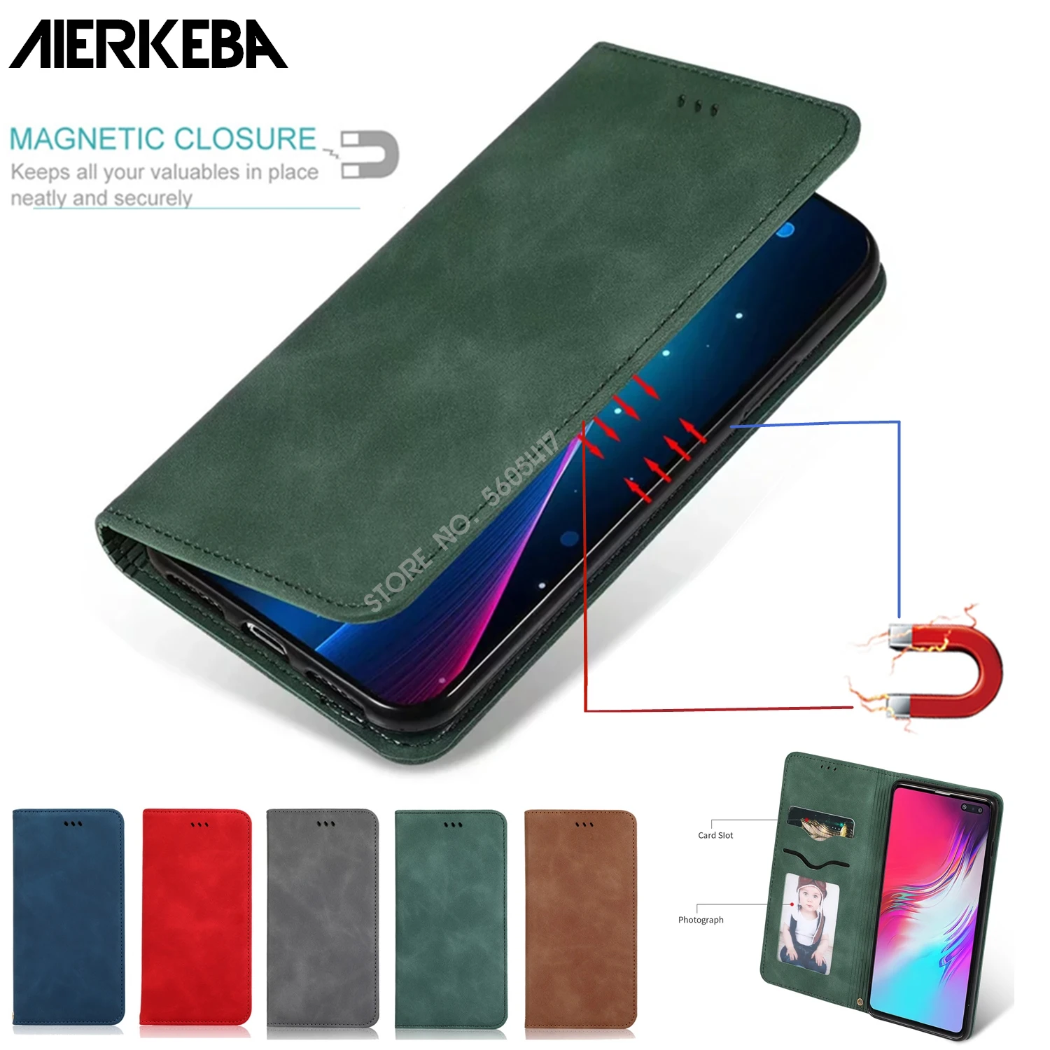 Кожаный флип чехол для Samsung Note 20 10 S20 Ultra S10 S9 S8 J4 J6 Plus Магнитный кошелек A51 A71 A10 A21S A41
