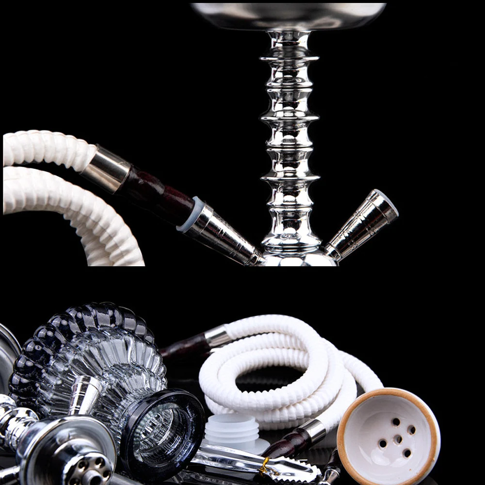 

DEJAYA Small Travel Glass Shisha Hookah Pipe Chicha Narguile Completo Cachimba Pipa Nargile Double Hose Smoking Accessories