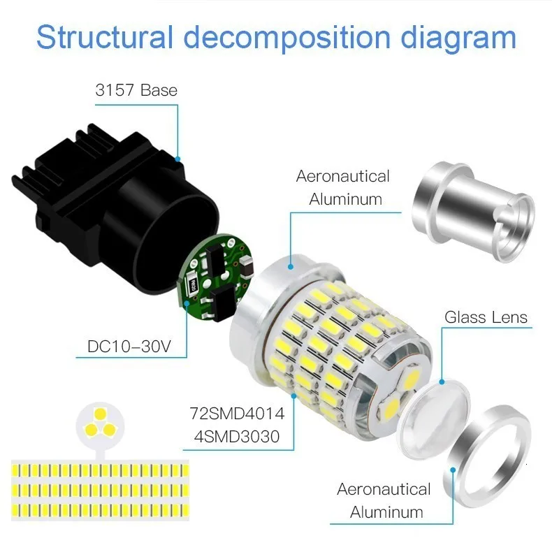1 шт. 1156 BA15S P21W 1157 3156 3157 7440 7443 светодиодный BAY15D BAU15S PY21W лампа T20 W21W светодиодный лампы сигнала поворота светильник Автомобильные стояночные огни