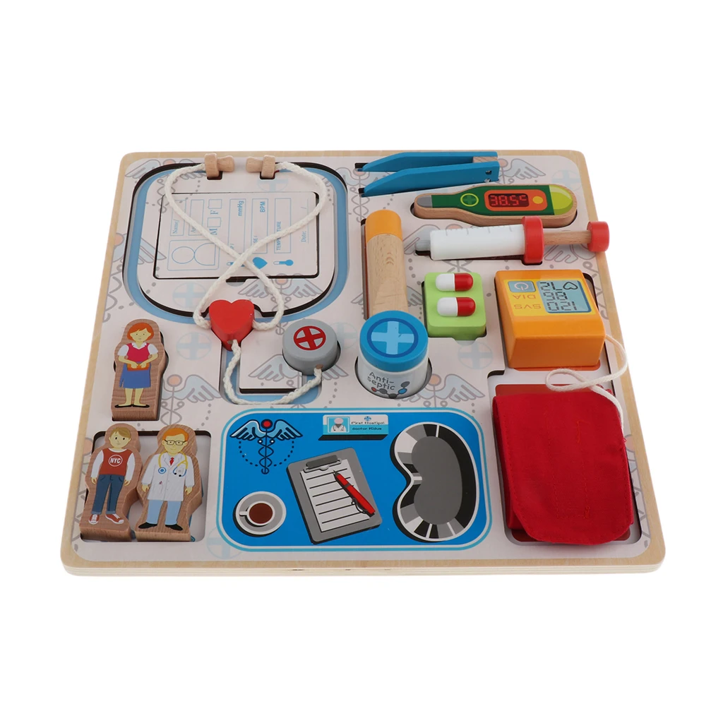 Деревянные наборы для медицинских игр набор докторских инструментов пазл
