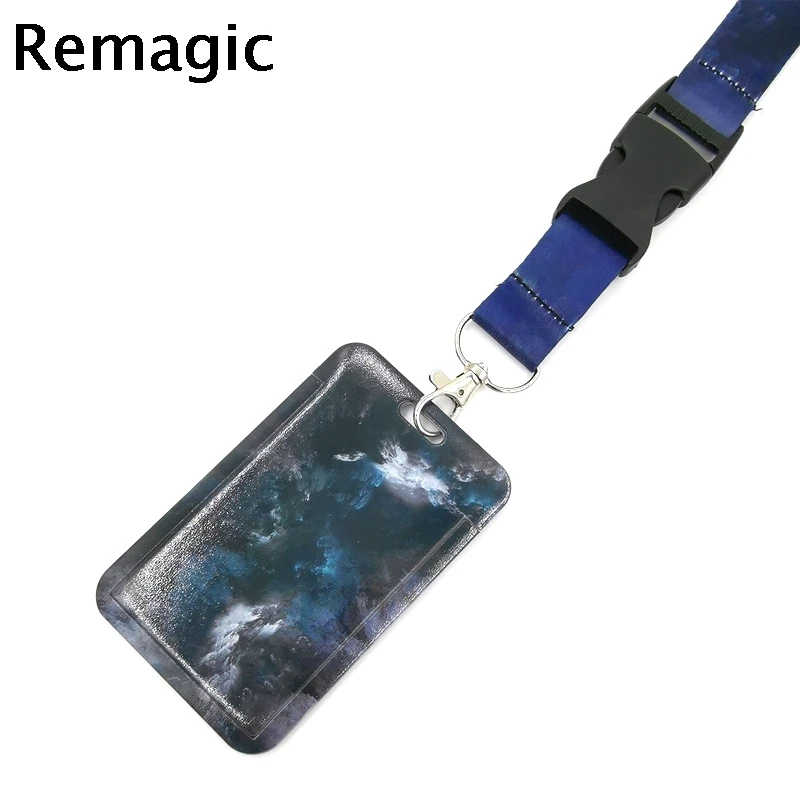 Туманность звездное небо творческих шнурки держатель для карт студентов с