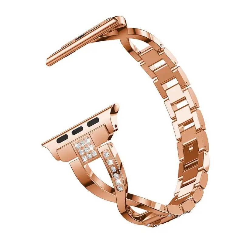 

Rhinestone Stainless Metal 42mm 44mm Replacement Watch Band for iWatch 3/4