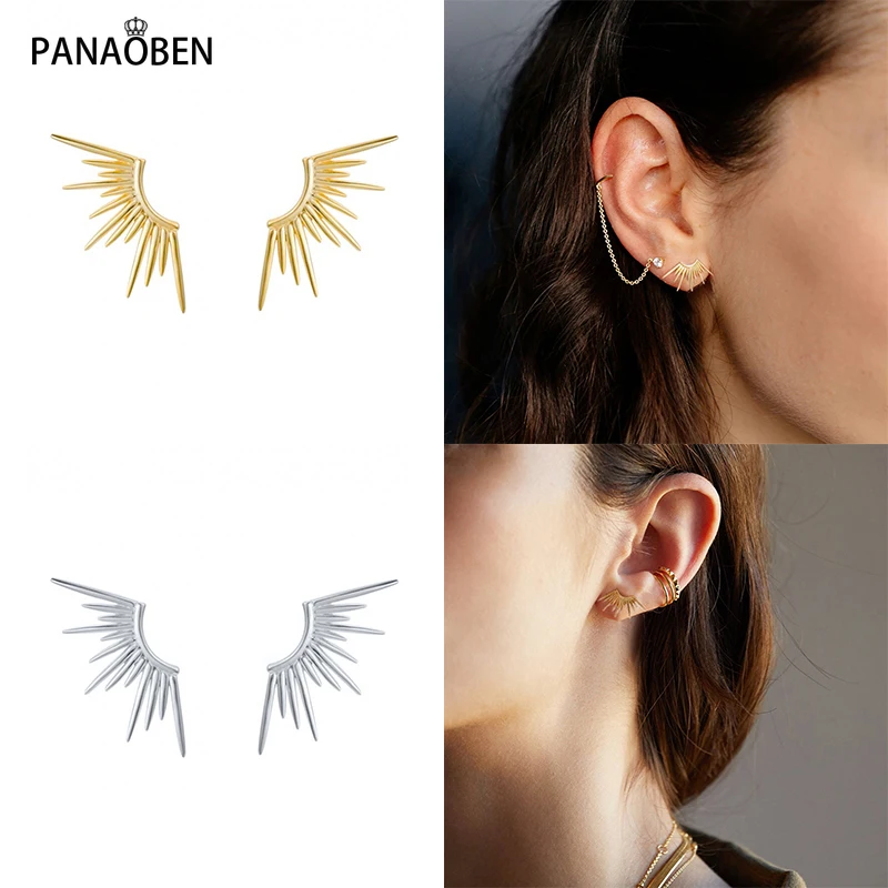 

Женские серьги-гвоздики в виде солнечной линии