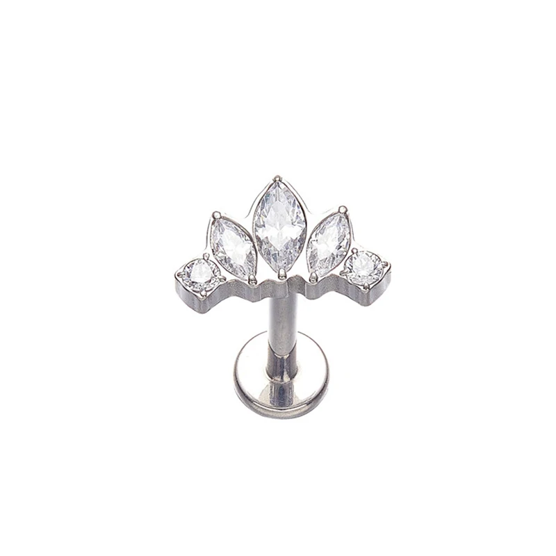 

ASTM F136 Titanium Prong Setting Marquise Shaped Labret Lip Stud Piercing