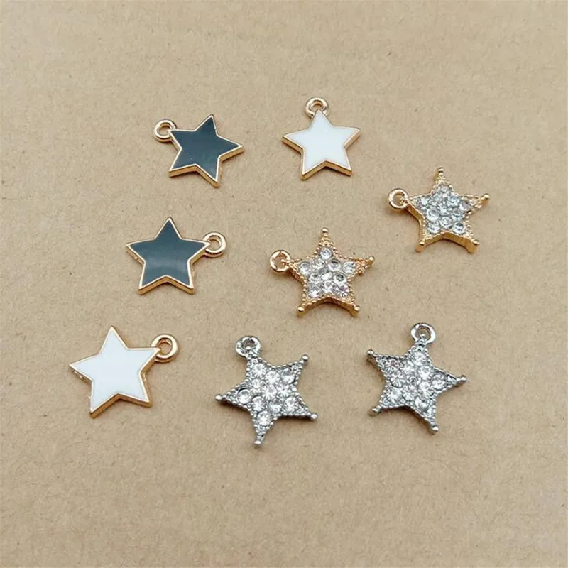 10 шт./пакет Эмаль Стразы звезда подвески DIY модных аксессуаров Подвески для