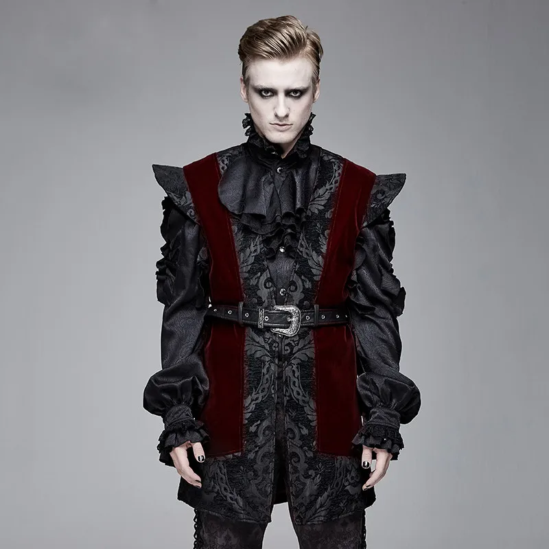 Жилет Мужской винтажный составного кроя куртка без рукавов в готическом стиле