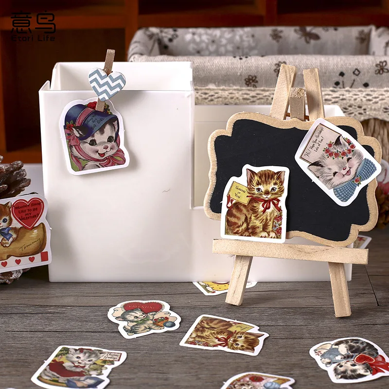 46 шт./милые стикеры в стиле ретро с изображением кошки и леди наклейки для