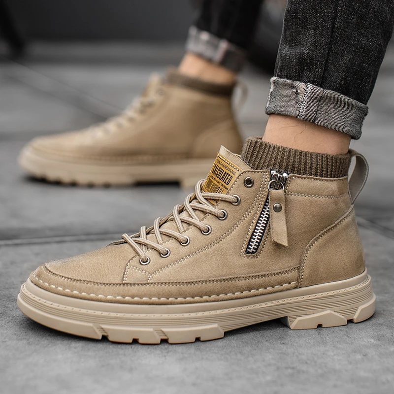 

Men Casual shoes lace up Footwear Leather Casual Men Shoes outdoor fashion Mens Walking Shoes Comfortable Flats Shoes For Man