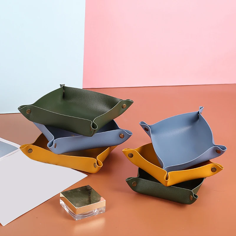 Настольный лоток для хранения кожаных ключей украшение дома костей кошелек