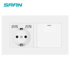 Настенная розетка SRAN с кулисным переключателем, 220 В, 16 А, с панелью Usb 146*86, с выключателем света, 1 комплект, 12 выхода