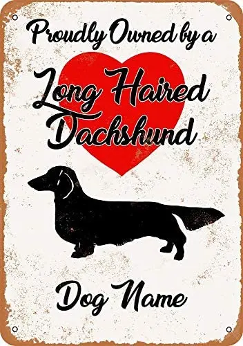 

Custom Dog Name Long Haired Dachshund Vintage Metal Sign