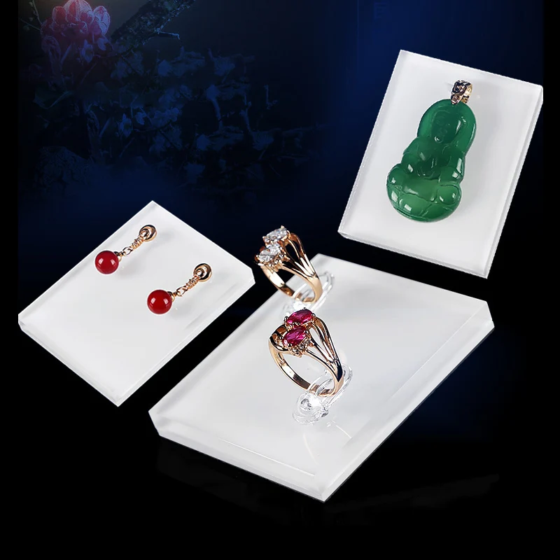 

White Acrylic Necklace Display Bracelet Holder Ring Case Pendant Display Stand Earring Organizer Jewellery Stand Crystal