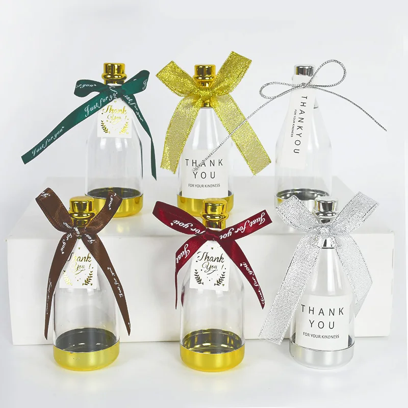 

5pcs Creative Candy Box Plastic Drifting Bottle Personality Champagne Bottle Small Gift Box Birthday Banquet Wedding Candy Boxes