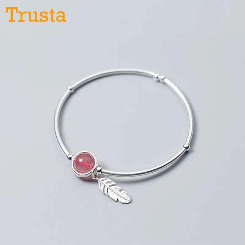 Trusta, новинка,, 925 пробы, серебряный браслет, ювелирное изделие, 9,1 г, материал, цельное серебро, простой открытый Браслет-манжета, подарок для девочек, DS1504