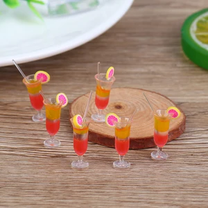 6 шт., миниатюрные разноцветные чашки для кукольного домика 1:12