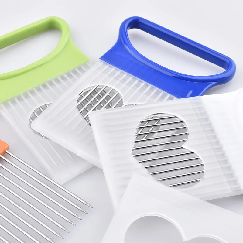 

Multi-purpose Plastic Tomato Cutter Onion Cutter Stainless Steel Vegetable Slicer Metal Meat Needle Kitchen Accessories Gadgets
