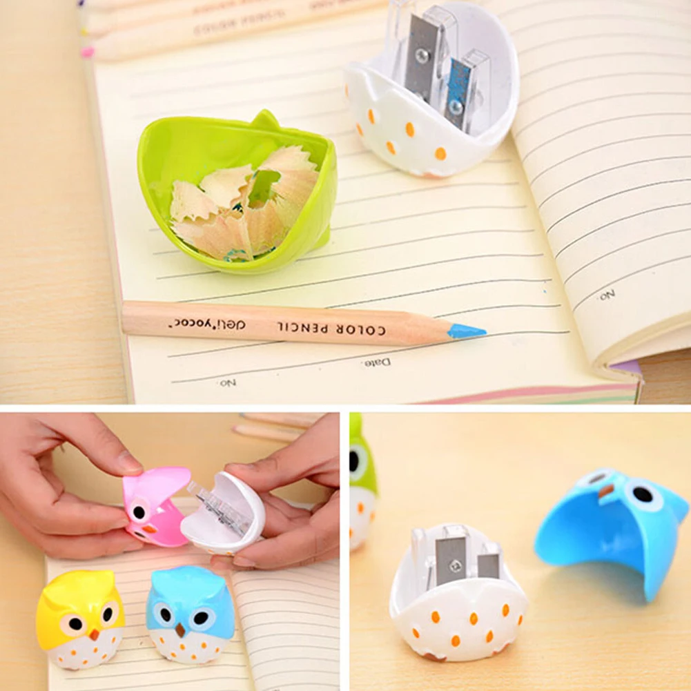Милая мультяшная точилка для карандашей с животными и совами школьная фотолампа