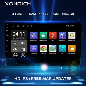 Автомобильный мультимедийный плеер, универсальная стерео-система на Android 10,1, с GPS, Wi-Fi, Типоразмер 1 Din, 10,0 дюйма