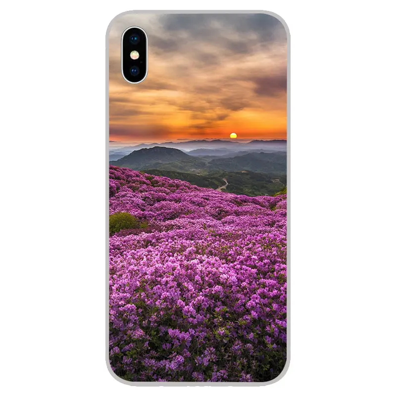 Мягкие силиконовые чехлы из ТПУ с фиолетовыми цветами для iPhone 11 Pro XS Max X XR 8 7 6S Plus 5s