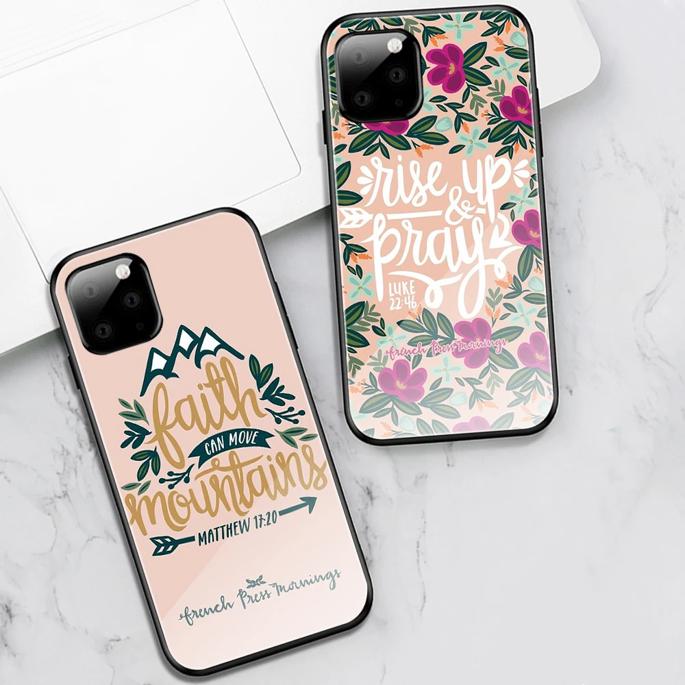 

Luxury Bible Glass Case for Iphone 13 12 11 Pro MAX Mini X XS MAX XR Cover Shockproof Case for IPhone 6s 7 8 Plus SE 2020 Fundas
