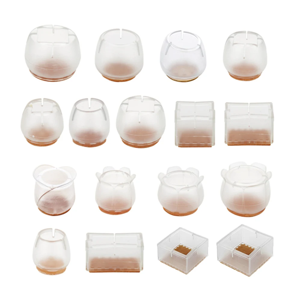 

10pcs Silicone Rectangle Square Round Chair Leg Caps Feet Pads Furniture Table Covers Wood Floor Protectors Chair feet