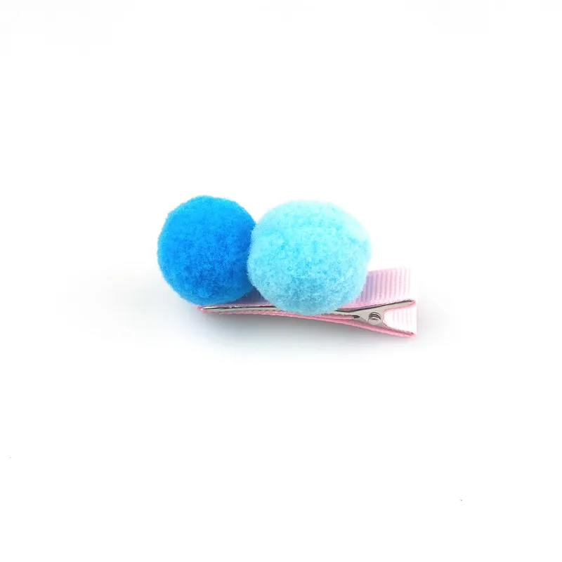 1pcs 5cm Hairpins Snap Hair Clips for Children Girls Hair Accessories Baby Cute Hair Clip Pins Gauze ball Color Metal Barrette - Цвет: C4 light blue Blue