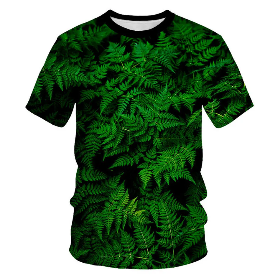 Creative Fashion Colorful Green Flower Weed Print Women Men Tshirt Boys Girl Summer Cool T-Shirt Tees Kids Birthday Clothes Top