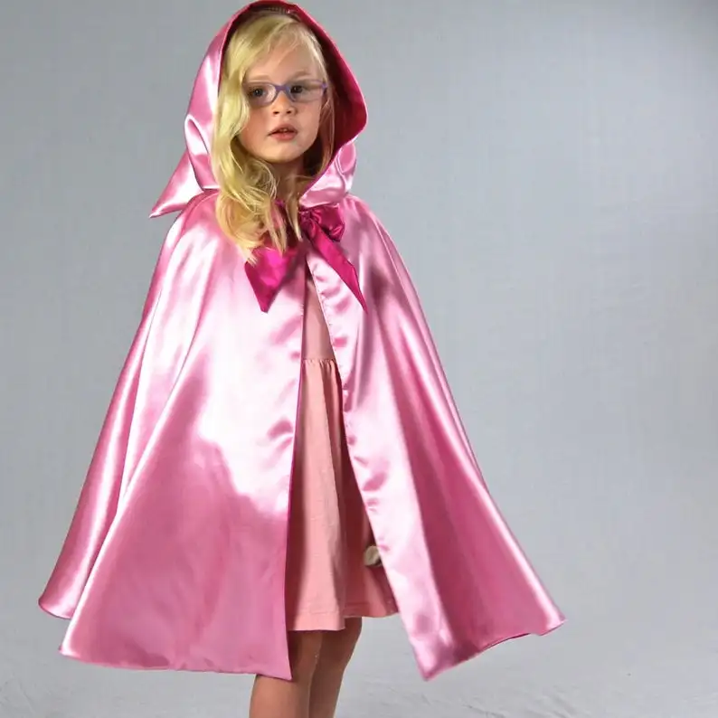 Плащ с капюшоном для девочек ширина 280 см двухслойный плащ принцессы розовый