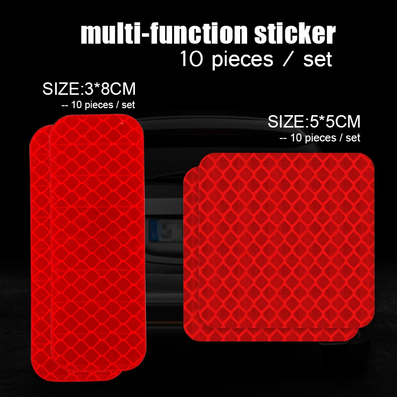 10 шт. автомобильные отражающие наклейки многофункциональная Предупреждение