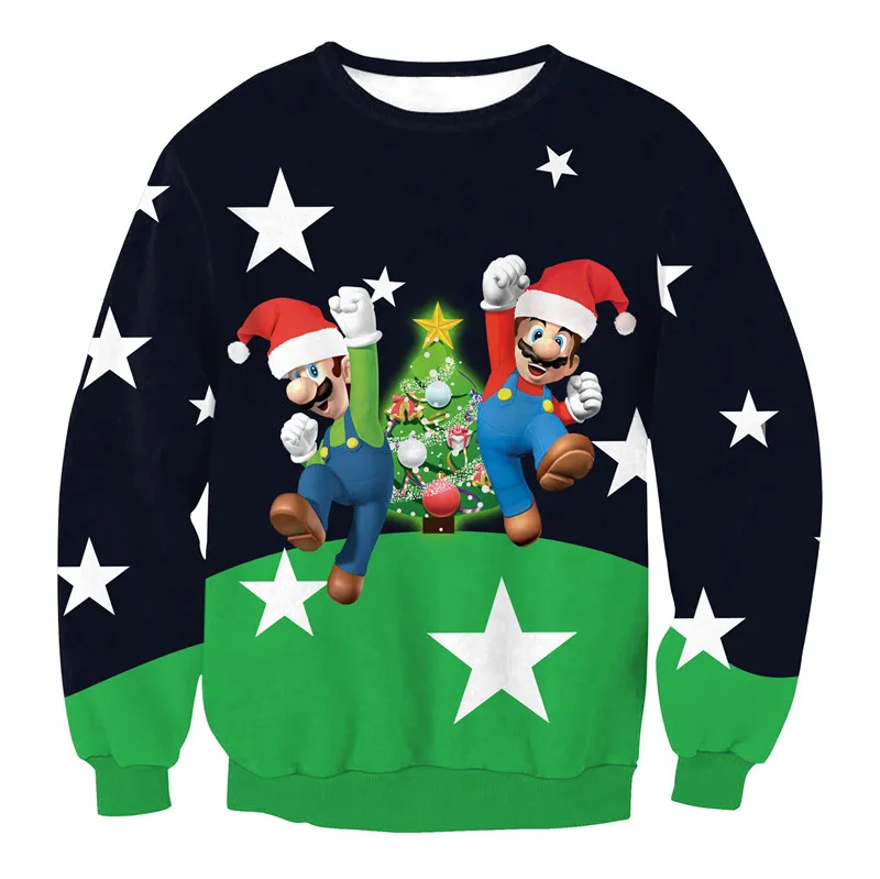 Sweater 21 Унисекс, мужские и женские,, уродливые Рождественские свитера для женщин, с принтом, круглый вырез, свободный женский свитер, Осень-зима, топы, одежда на Рождество, большие размеры - Цвет: Sweater 21