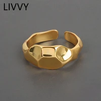 livvy minimalist silver color irregular concave convex rings simple fashion creative party women jewelry gift