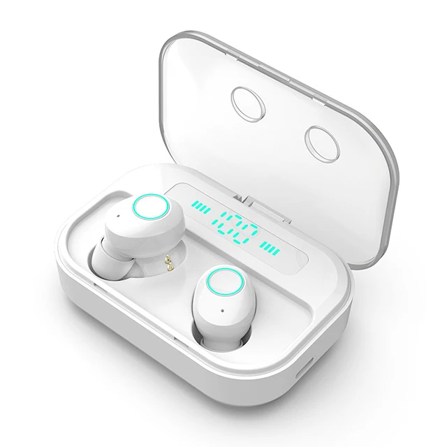 Белый M7 TWS Bluetooth наушники 8D бас объемная гарнитура IPX7 водонепроницаемый шумоподавление Гарнитура спортивные наушники беспроводные наушники - Цвет: Белый