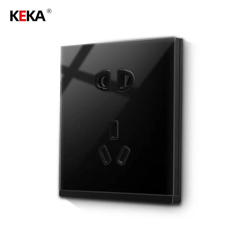 KEKA 4 цвета закаленное стекло настенный тип 86 светодиодный черный переключатель