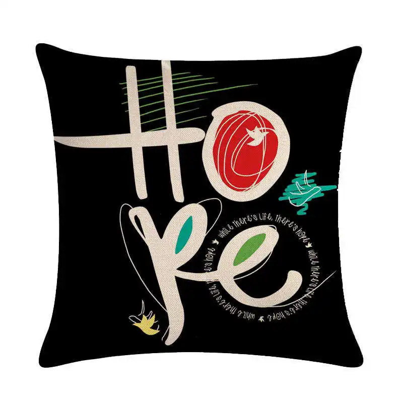 

Creative Word Cotton Linen Throw Pillow Case Cushion Cover Home Decor 18