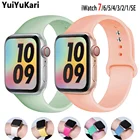 Ремешок для Apple watch 7 band 45 мм 41 мм Силиконовый Браслет smartwatch pulseira браслет Correa iWatch serie 6 5 4 3 SE 44 мм 40 м,