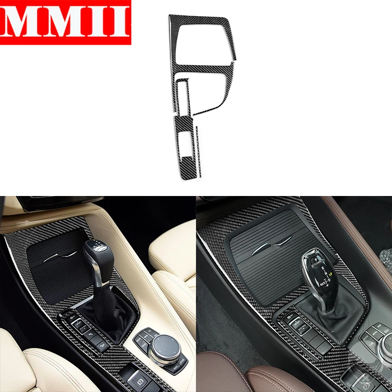 

For BMW X1 F48 X2 F39 2016 2017 2018 2019 2020 2021 Car Gear Panel Shifter Frame Decoration Carbon Fiber Interior Trim Sticker