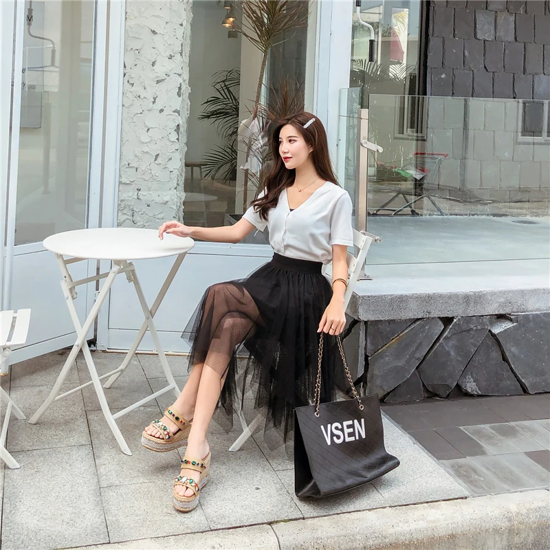 2019 г. Женские босоножки на танкетке высоком каблуке 10 см украшенные кристаллами