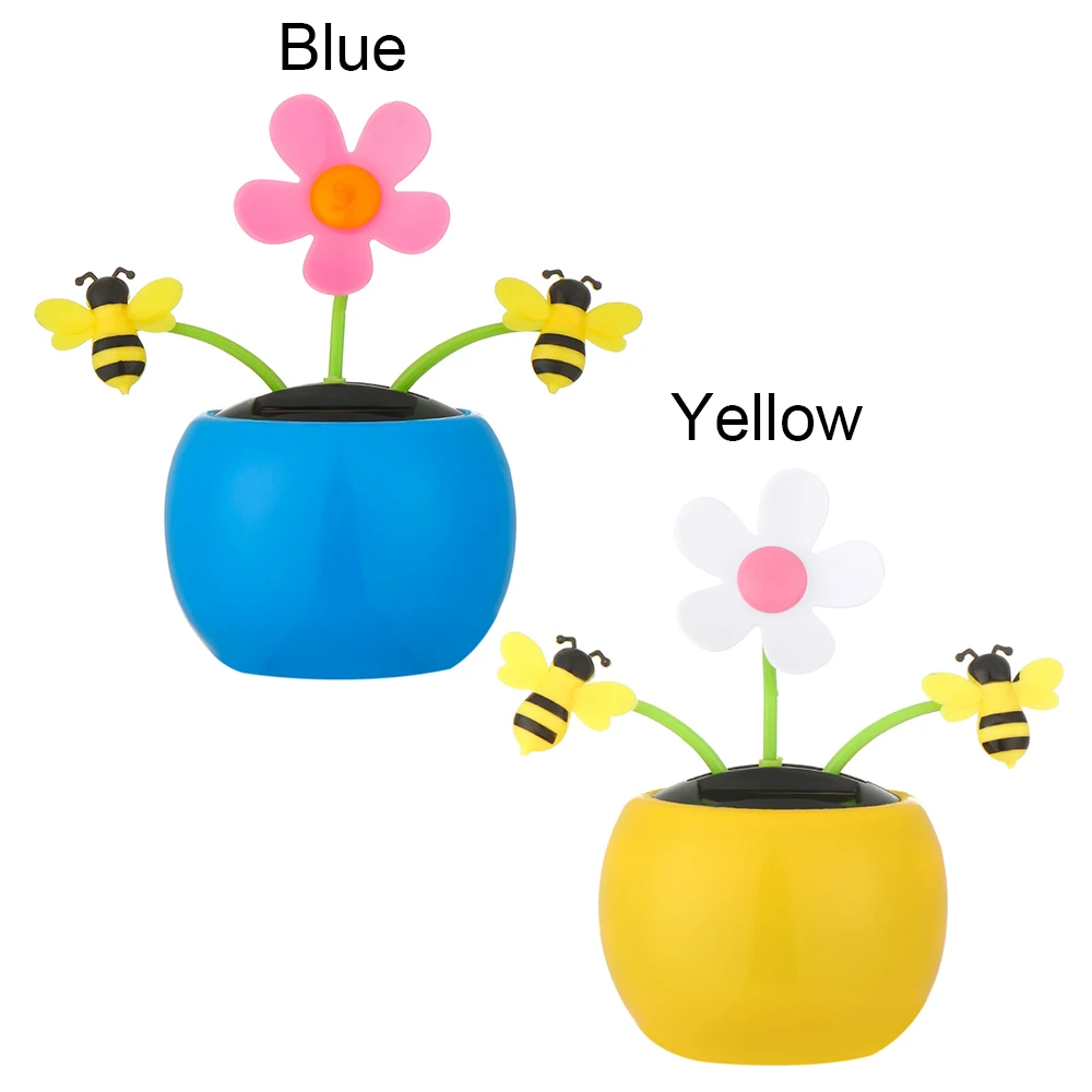 Модный танцующий цветок на солнечной энергии Подсолнух качели с Пчелой игрушки