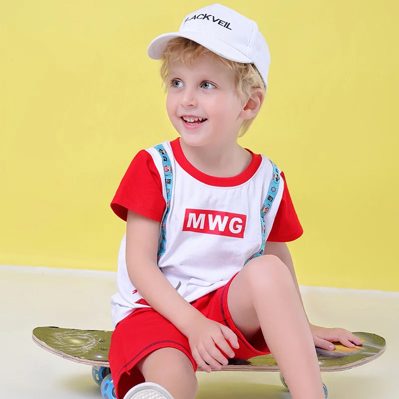 2019 летняя одежда для маленьких мальчиков Детский Модный хлопковый повседневный