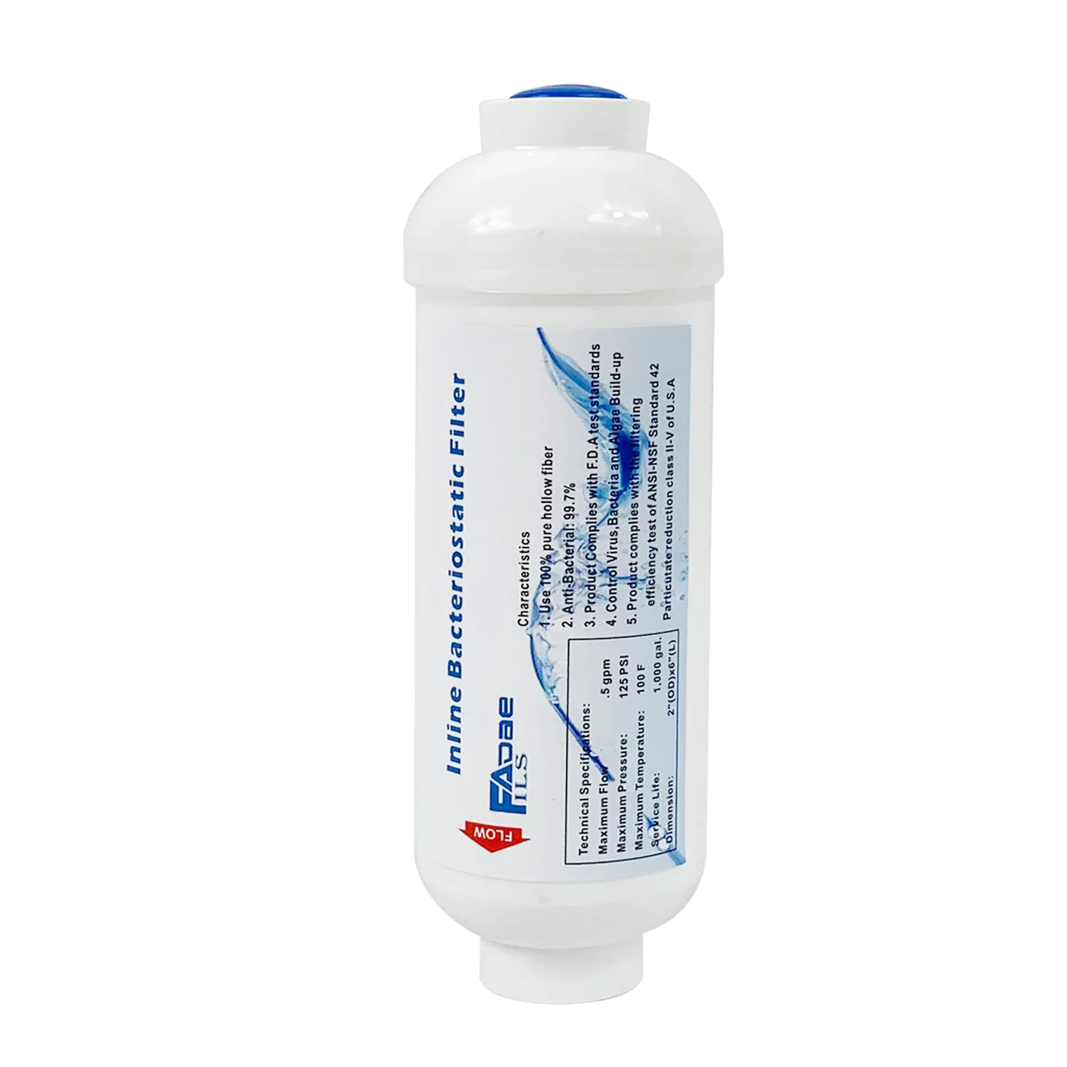 

UF Ultrafiltration 6" Inline Bacteriostatic Hollow Fiber Membrane Filter 1/4" Inlet&Out connection