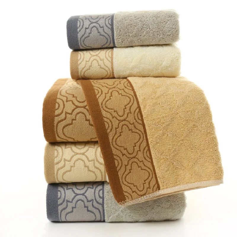 bamboo fiber three piece towel bath towel set untwisted yarn soft strong water absorption rhomboid towel for home hotel bathroom free global shipping