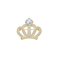 oi fashion wedding queen princess crown brooch pin for women gold tone large statement fashion cubic zircon brooches corsage