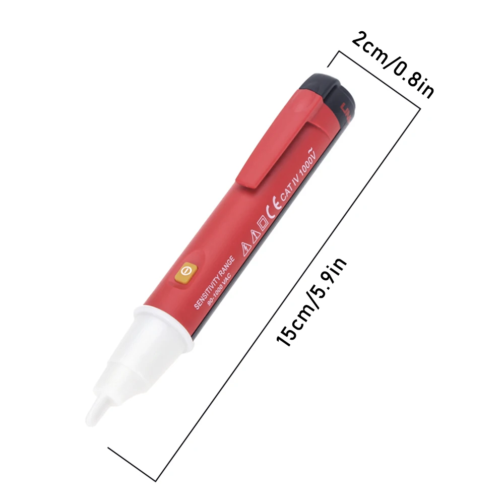

UT12C Voltage Pen 90V-1000V Sensitivity Voltmeter Tester Non-contact Voltage Detectors Auto Power Off Beeper Vibrating Indicator