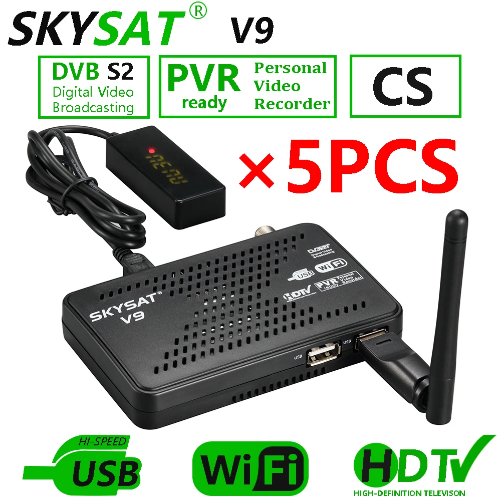Спутниковый ресивер SKYSAT V9 поддержка Clines Cccamd Newcamd Autoroll Powervu Biss DVB S2 USB спутниковый