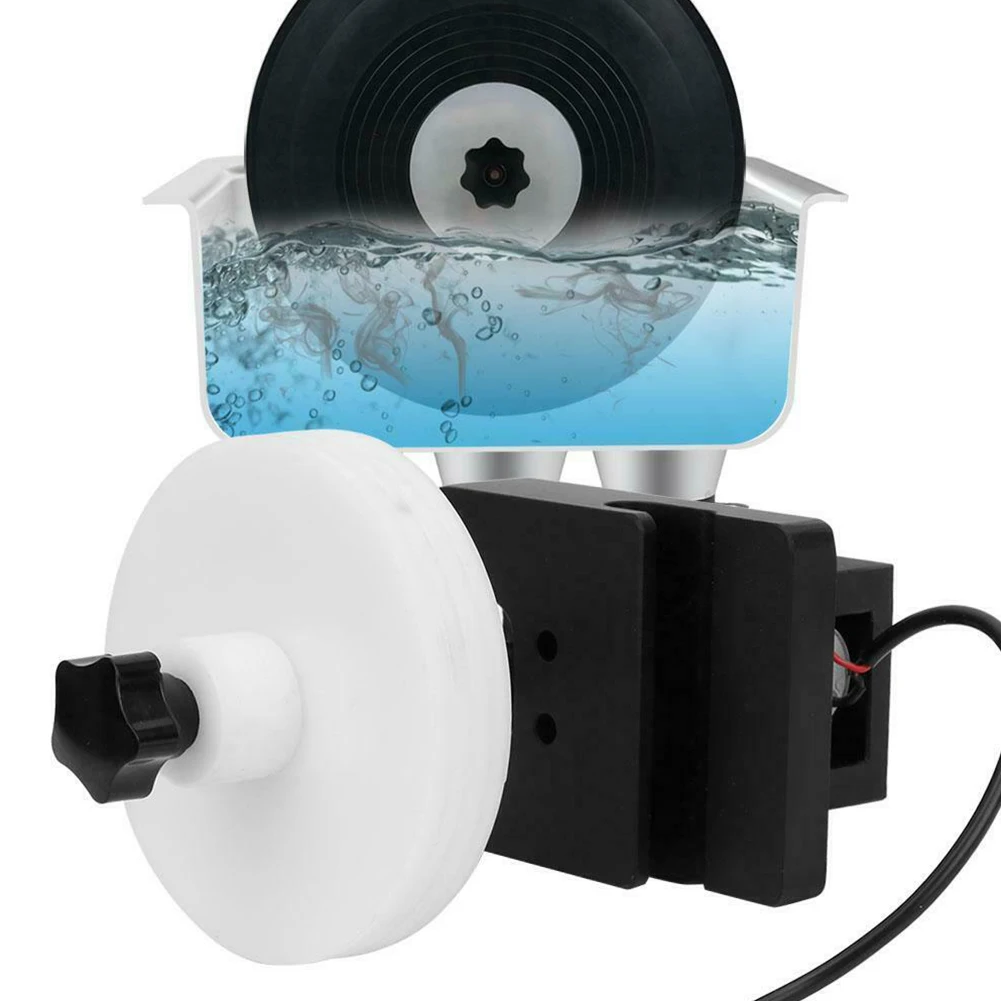 

US Plug Portable Ultrasonic Disc Album Holder Vinyl Cleaner Rack Bracket Audio Accessories Durable Home Adjustable Power #567