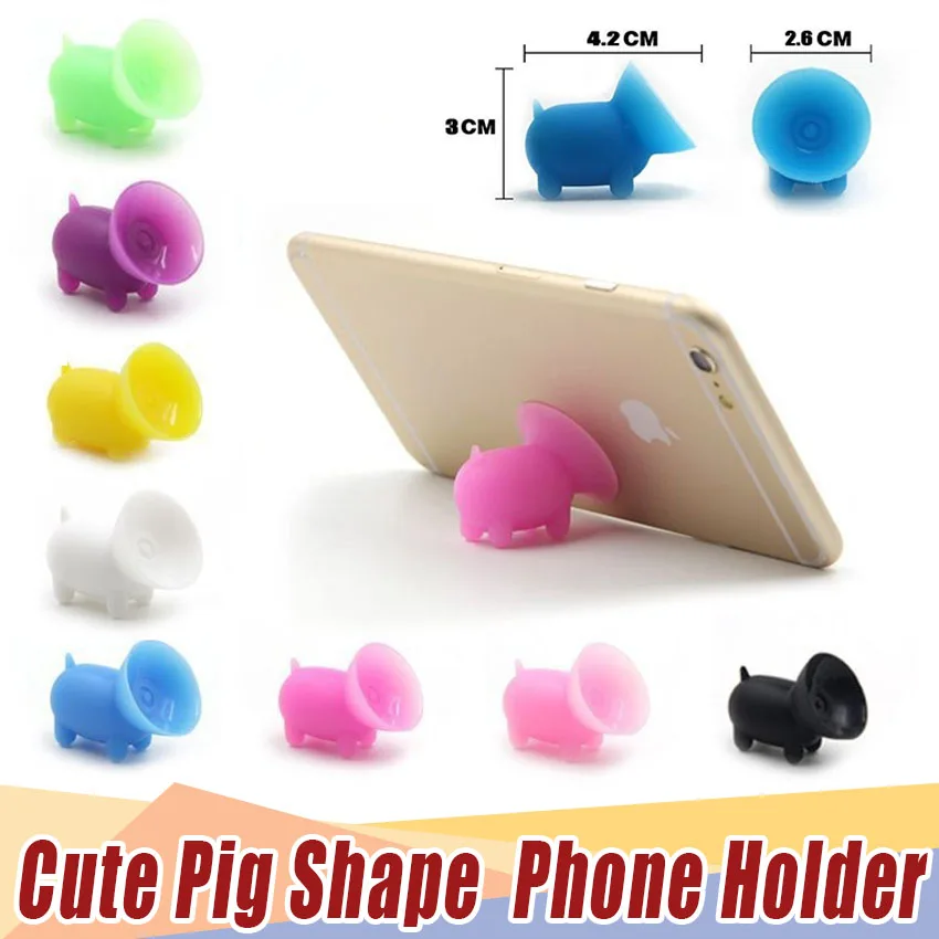 Cartoon Pig Style Phone Holder Pure Silica Colorful Lazy Stand for Ipad Tablet Iphone Samsung Cheap Price Wholesales 200pcs/lot | Мобильные