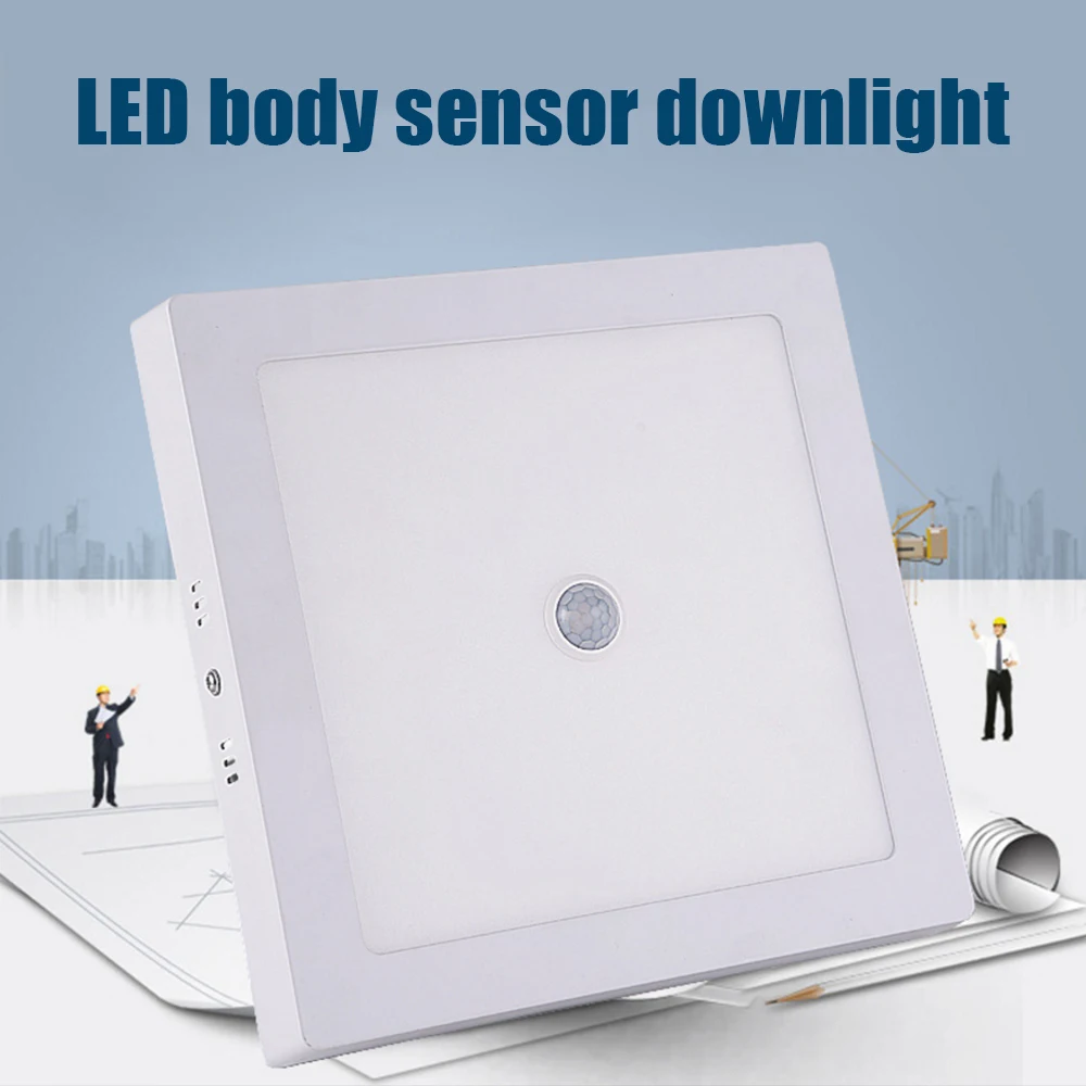 6/12/18/24W LED Panel AC180-265V Ultra-delgada IR Sensor de movimiento de luces de techo Led modernas montado en la superficie de luz para el hogar