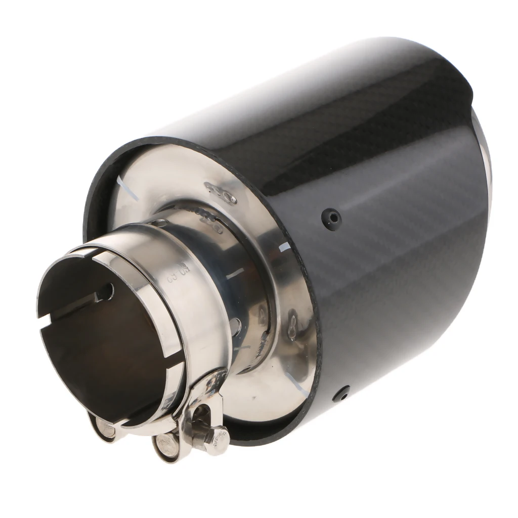 

63-114mm Carbon Fiber Car Rear Exhaust Pipe Tail Muffler Silencer Universal