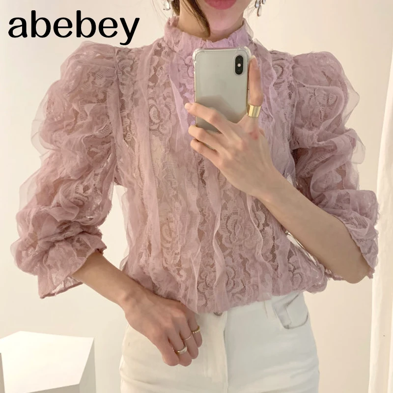 Женские кружевные блузки с цветочным принтом белые топы в стиле бохо длинным